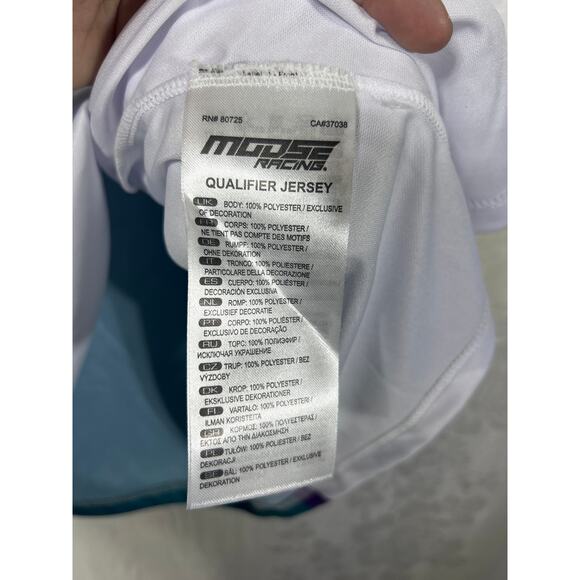 Moose Racing Jersey 5XL NEW Whit Purple Teal Qualifier Motocross FLAW MX Offroad - Picture 8 of 10